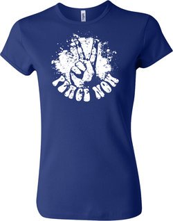 Ladies Peace Shirt Peace Now Crewneck Tee T-Shirt
