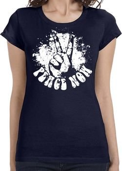Ladies Peace Shirt Peace Now Longer Length Tee T-Shirt