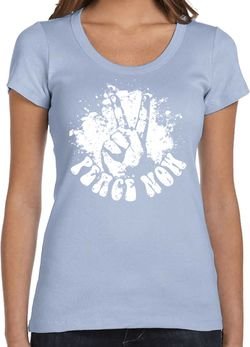 Ladies Peace Shirt Peace Now Scoop Neck Tee T-Shirt