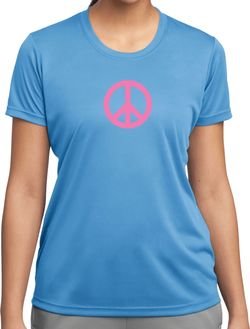Ladies Peace Shirt Pink Peace Moisture Wicking Tee T-Shirt