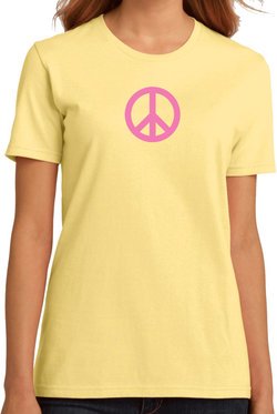 Ladies Peace Shirt Pink Peace Organic Tee T-Shirt