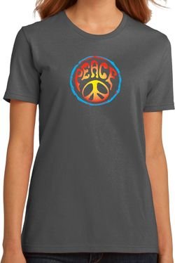 Ladies Peace Shirt Psychedelic Peace Organic Tee T-Shirt