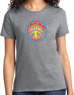Ladies Peace Shirt Psychedelic Peace Tee T-Shirt