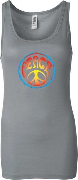 Ladies Peace Tanktop Psychedelic Peace Longer Length Tank Top