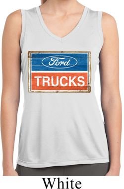 Ladies Shirt Ford Trucks Logo Sleeveless Moisture Wicking Tee T-Shirt