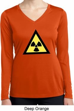 Ladies Shirt Radioactive Triangle Dry Wicking Long Sleeve Tee T-Shirt