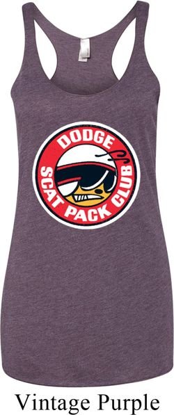 Ladies Tanktop Dodge Scat Pack Club Tri Blend Racerback Tank Top