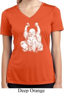 Click to get Laughing Buddha Ladies Moisture Wicking Vneck Shirt