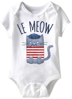 Click to get Le Meow Funny Baby Romper White Infant Babies Creeper
