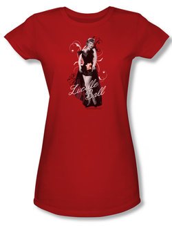 Lucille Lucy Ball Juniors Shirt Signature Look Red Tee T-Shirt