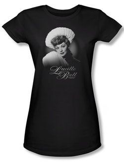 Lucille Lucy Ball Juniors Shirt Soft Portrait Black Tee T-Shirt