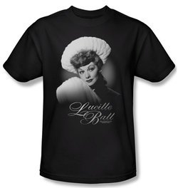 Lucille Lucy Ball Shirt Soft Portrait Adult Black Tee T-Shirt