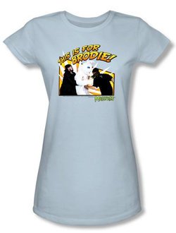 Mallrats Juniors T-shirt Movie Bunny Beatdown Light Blue Tee Shirt