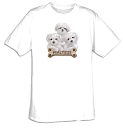 Click to get Maltese Puppies Tshirt  Dog Bone Adult Tee Shirt