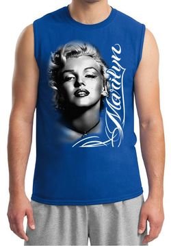 Marilyn Monroe Shirt Black and White Portrait Mens Muscle Tee T-Shirt