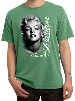 Marilyn Monroe Shirt Black and White Portrait Mens Pigment Dyed Tee