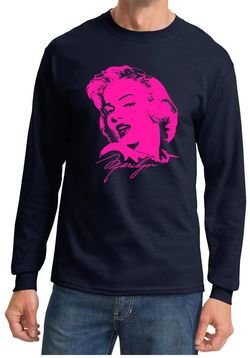 Marilyn Monroe Shirt Neon Portrait Long Sleeve Shirt