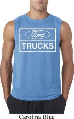Mens Distressed Ford Trucks Sleeveless Shirt