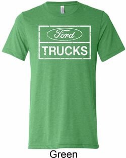 Mens Distressed Ford Trucks Tri Blend Crewneck Shirt