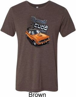 Mens Dodge 1970 Plymouth Hemi Cuda Tri Blend Crewneck Shirt