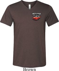 Mens Dodge American Made Muscle Pocket Print Tri Blend V-neck Shirt