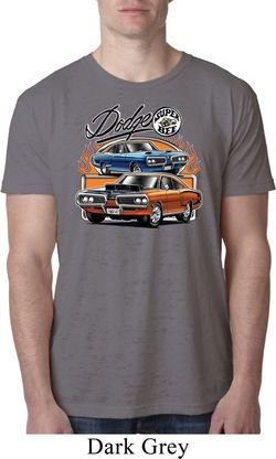 Mens Dodge Blue and Orange Super Bee Burnout Shirt