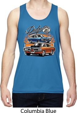 Mens Dodge Blue and Orange Super Bee Dry Wicking Tank Top
