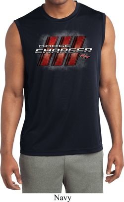 Mens Dodge Charger RT Logo Sleeveless Dry Wicking Shirt