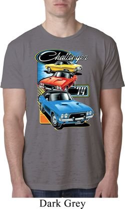 Mens Dodge Shirt Challenger Trio Burnout Tee T-Shirt