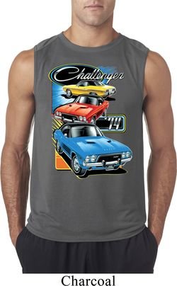 Mens Dodge Shirt Challenger Trio Sleeveless Tee T-Shirt