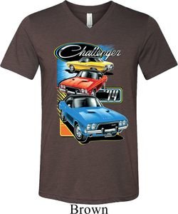 Mens Dodge Shirt Challenger Trio Tri Blend V-neck Tee T-Shirt