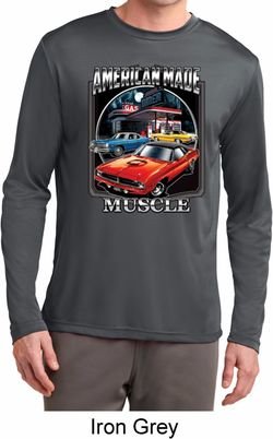 Mens Dodge Shirt Chrysler American Made Dry Wicking Long Sleeve Shirt