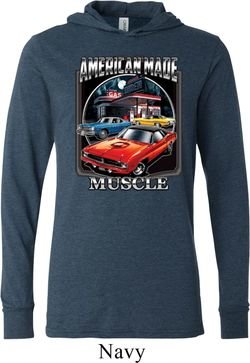 Mens Dodge Shirt Chrysler American Made Lightweight Hoodie Tee