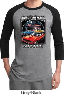 Mens Dodge Shirt Chrysler American Made Raglan Tee T-Shirt