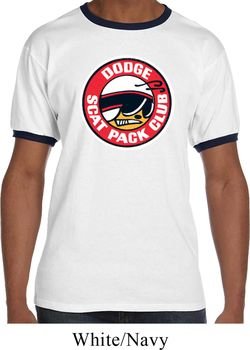 Mens Dodge Shirt Dodge Scat Pack Club Ringer Tee T-Shirt