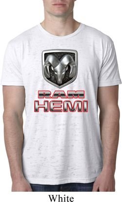 Mens Dodge Shirt Ram Hemi Logo Burnout Tee T-Shirt