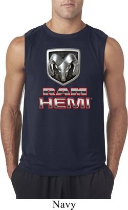 Mens Dodge Shirt Ram Hemi Logo Sleeveless Tee T-Shirt