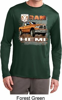 Mens Dodge Shirt Ram Hemi Trucks Dry Wicking Long Sleeve Tee T-Shirt