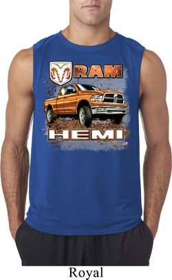Mens Dodge Shirt Ram Hemi Trucks Sleeveless Tee T-Shirt