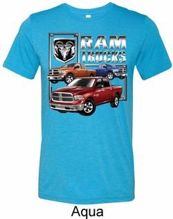 Mens Dodge Shirt Ram Trucks Tri Blend Crewneck Tee T-Shirt