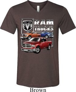 Mens Dodge Shirt Ram Trucks Tri Blend V-neck Tee T-Shirt
