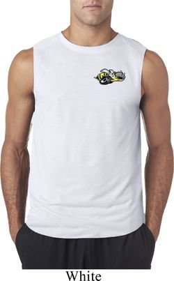 Mens Dodge Super Bee Logo Pocket Print Sleeveless Shirt