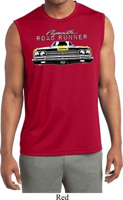 Mens Dodge Yellow Plymouth Roadrunner Sleeveless Dry Wicking Shirt