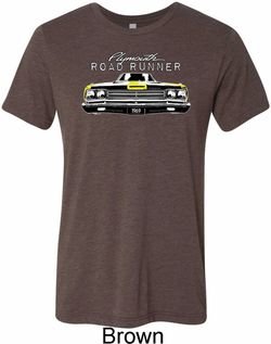 Mens Dodge Yellow Plymouth Roadrunner Tri Blend Crewneck Shirt