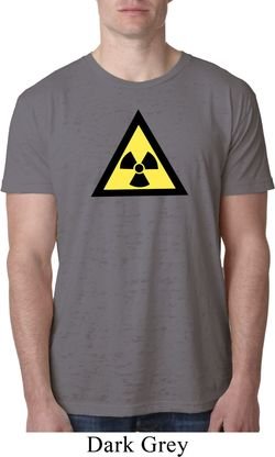 Mens Fallout Shirt Radioactive Triangle Burnout Tee T-Shirt
