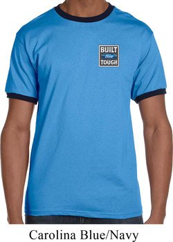 Mens Ford Shirt Built Ford Tough Pocket Print Ringer Tee T-Shirt