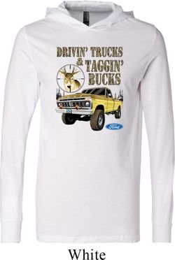 Mens Ford Shirt Driving and Tagging Bucks Lightweight Hoodie Tee