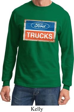 Mens Ford Shirt Ford Trucks Logo Long Sleeve Tee T-Shirt