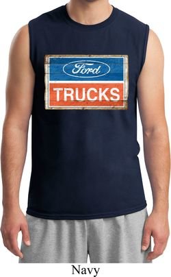 Mens Ford Shirt Ford Trucks Logo Muscle Tee T-Shirt
