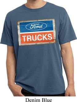 Mens Ford Shirt Ford Trucks Logo Pigment Dyed Tee T-Shirt